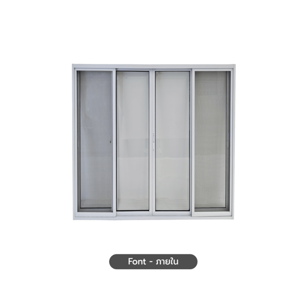 WELLINGTAN (vista) หน้าต่างอะลูมิเนียม บานเลื่อน FSSF P-TLC2415 240x150ซม. สีขาว พร้อมมุ้ง