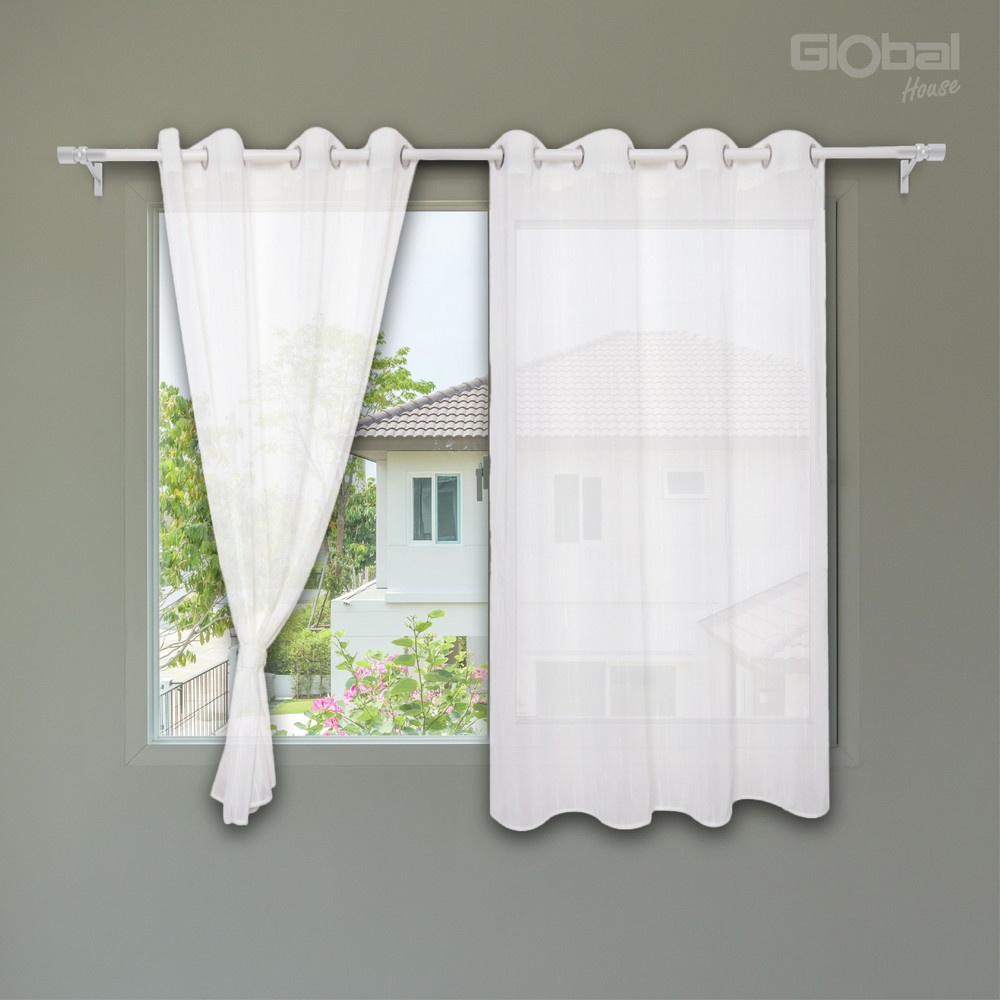 DAVINCI ผ้าม่านหน้าต่าง รุ่น Keris-03 ขนาด 150x160 ซม. สีขาว