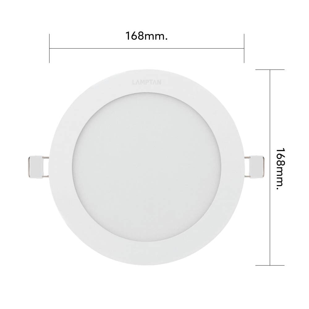 LAMPTAN โคมดาวน์ไลท์ LED แบบฝังหน้ากลม 6นิ้ว 12W รุ่นแอ๊ดจัสท์ 3แสง