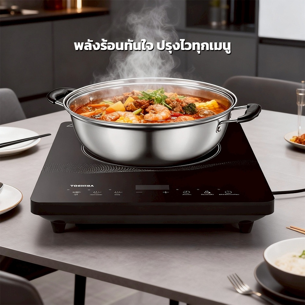 TOSHIBA เตาแม่เหล็กไฟฟ้า 2000W IC-20R1STH สีดำ
