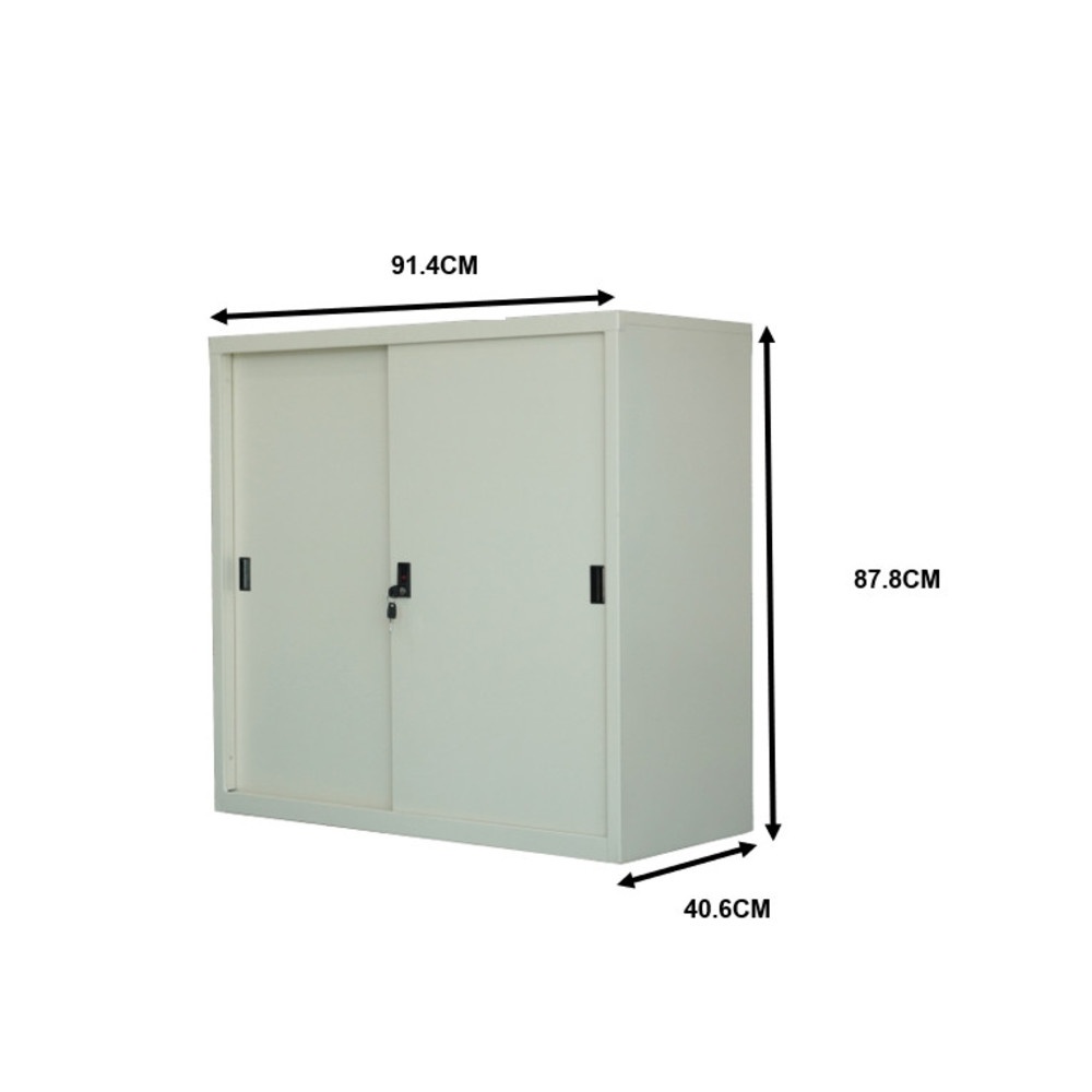 ATMOS ตู้เหล็กเก็บเอกสาร บานทึบ 2 ชั้น 91.4x40.6x87.8 ซม. สีครีมใหม่
