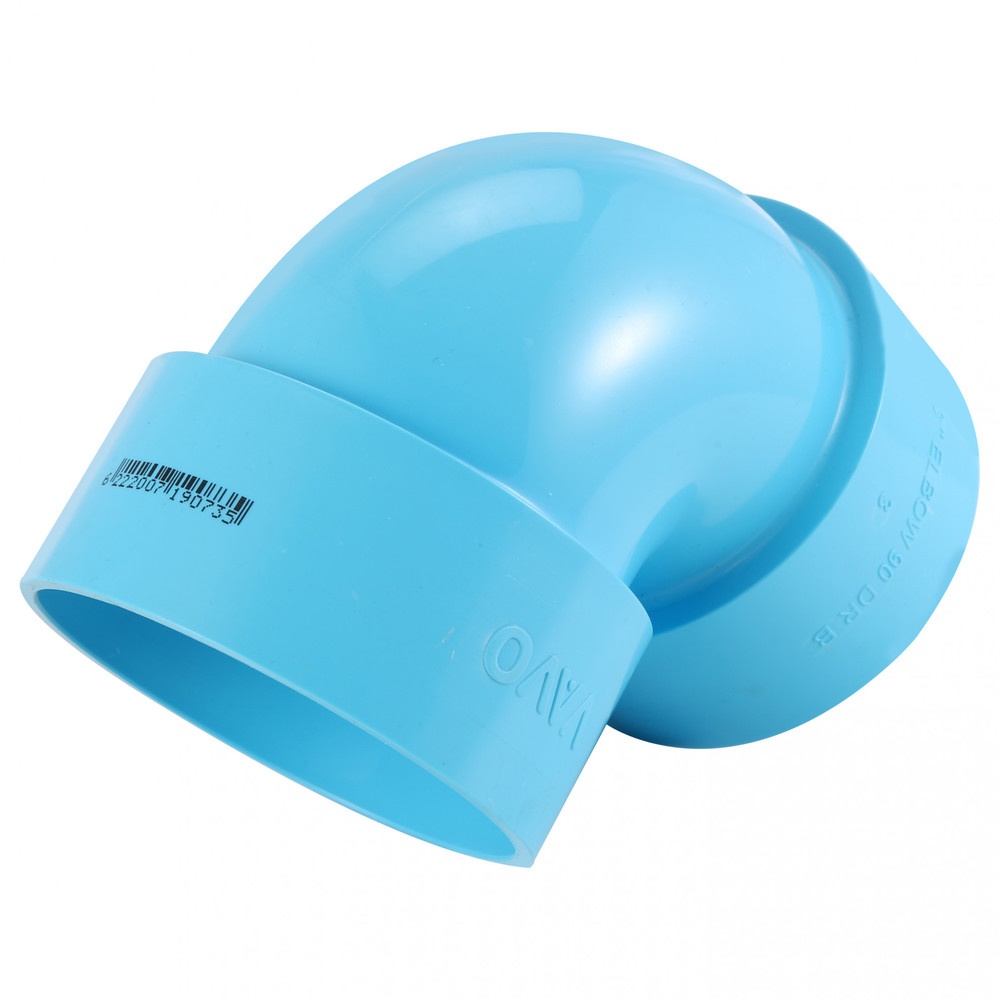 VAVO ข้องอ90 บาง 4 นิ้ว(100) สีฟ้า