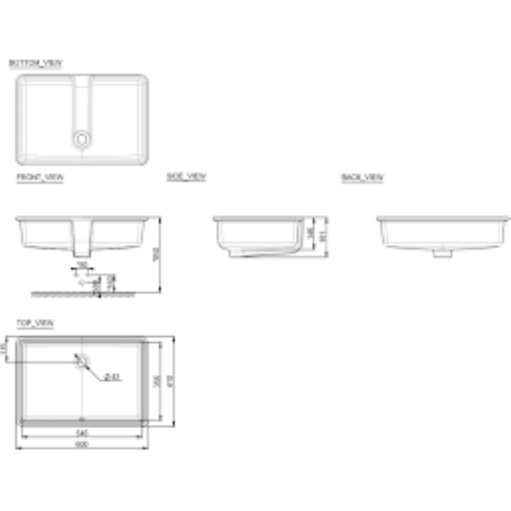American Standard อ่างล้างหน้าฝังใต้เคาน์เตอร์ รุ่น สแควร์ WP-F513-WT
