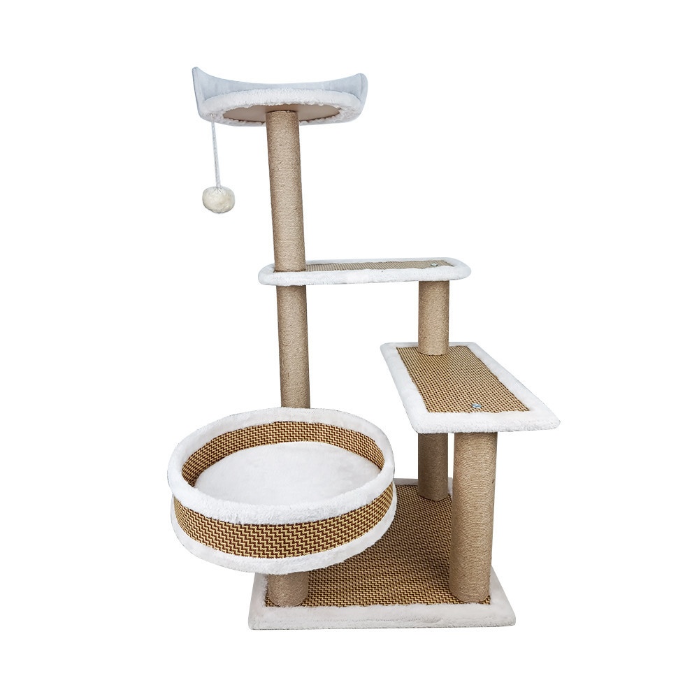 DUDUPETS คอนโดแมว รุ่น NEKO ขนาด45x45x90ซม. สีธรรมชาติ
