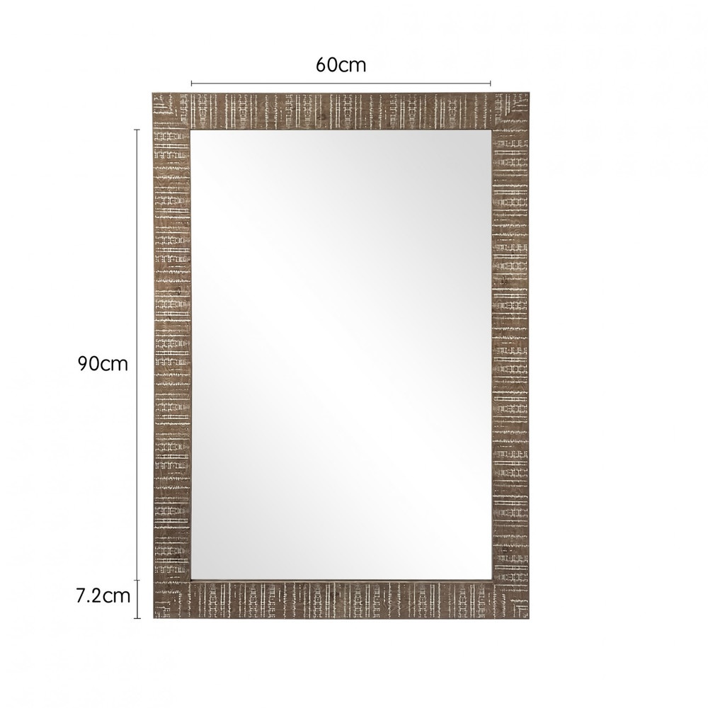 Nice กระจกมีกรอบ (PS) รุ่น นานา-บราว ขนาด 60x90 ซม. สีน้ำตาล