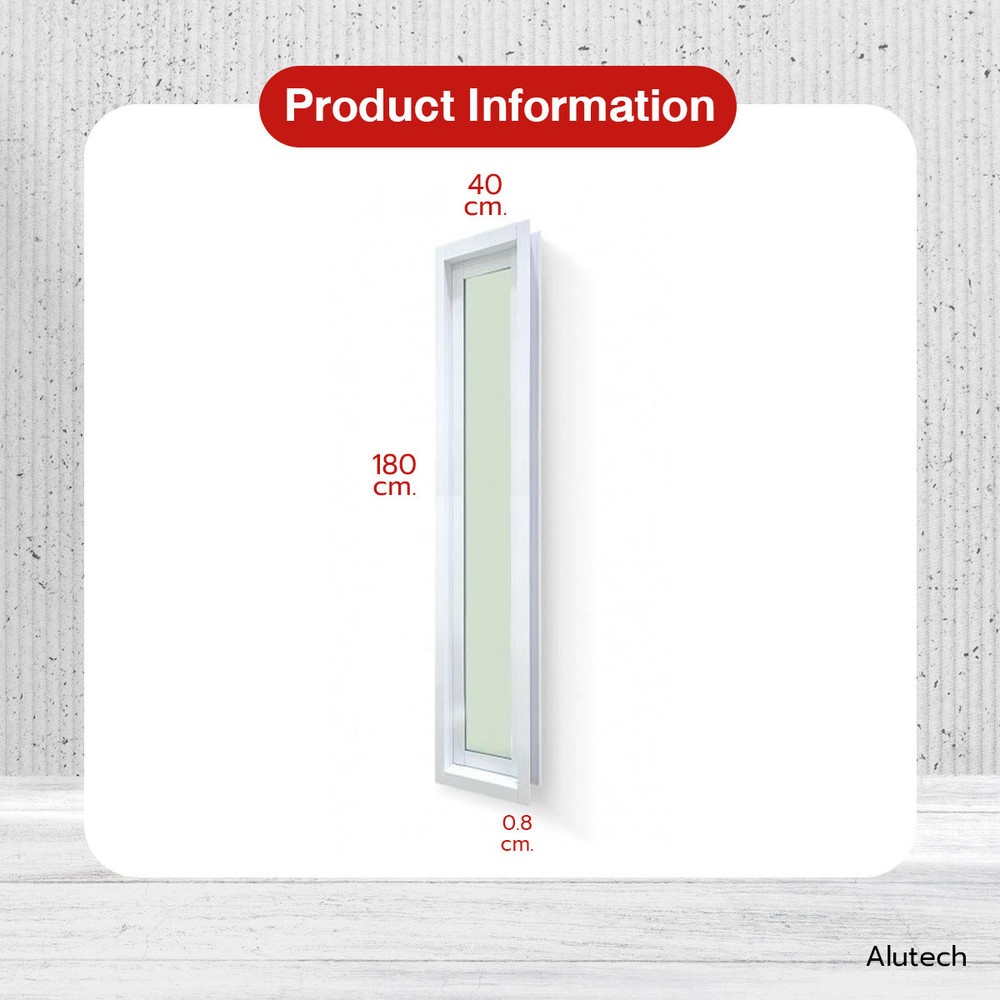 Alutech ช่องแสงอลูมิเนียม 180x40 cm. สีขาว