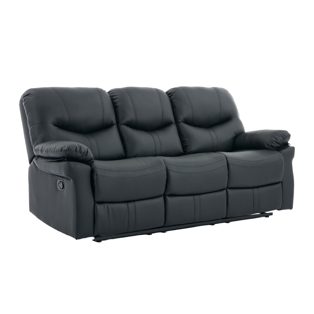 PULITO เก้าอี้พักผ่อนหนังสังเคราะห์ 3 ที่นั่ง รุ่น DENVEER ขนาด 196x93x100 ซม. สีดำ