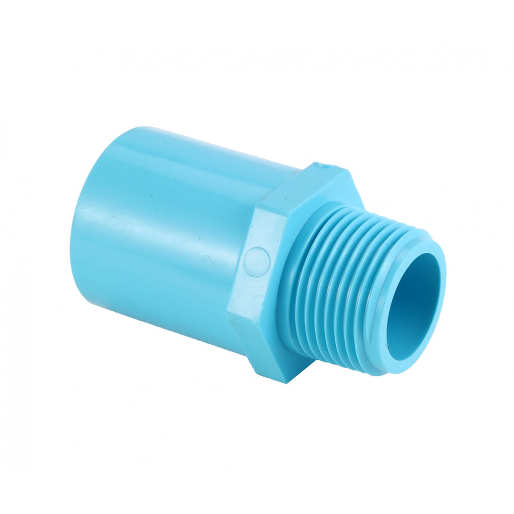 VAVO ข้อต่อตรง เกลียวนอก หนา 3/4 ”(20) สีฟ้า