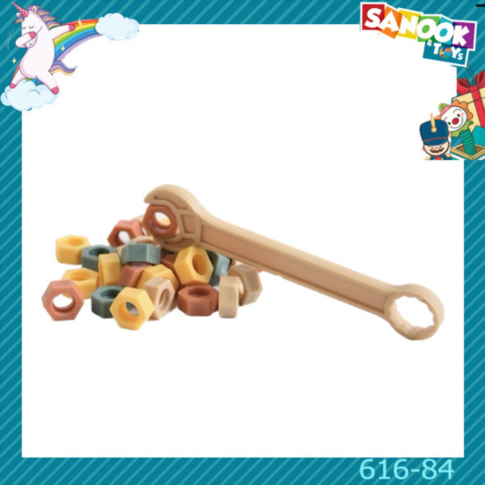 TOYS ของเล่นชุดกระเป๋าการ์ตูนหมีสกรู 160ชิ้นพร้อมอุปกรณ์ รุ่น#616-84 ขนาด23x6.6x26 ซม.