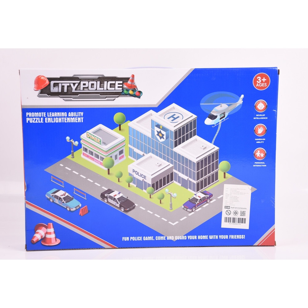 TOYS ชุดของเล่นพาหนะเซตตำรวจ บรรจุ5คัน สีน้ำเงิน#858-3A(45x6x32ซม.)