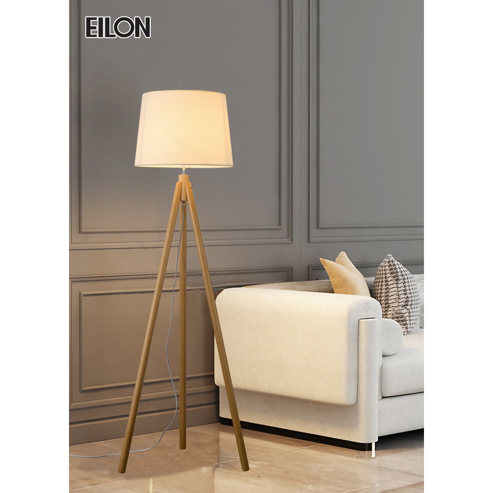 EILON โคมไฟตั้งพื้นโมเดิร์น ขาไม้ รุ่น fluffy S3036F สีไม้