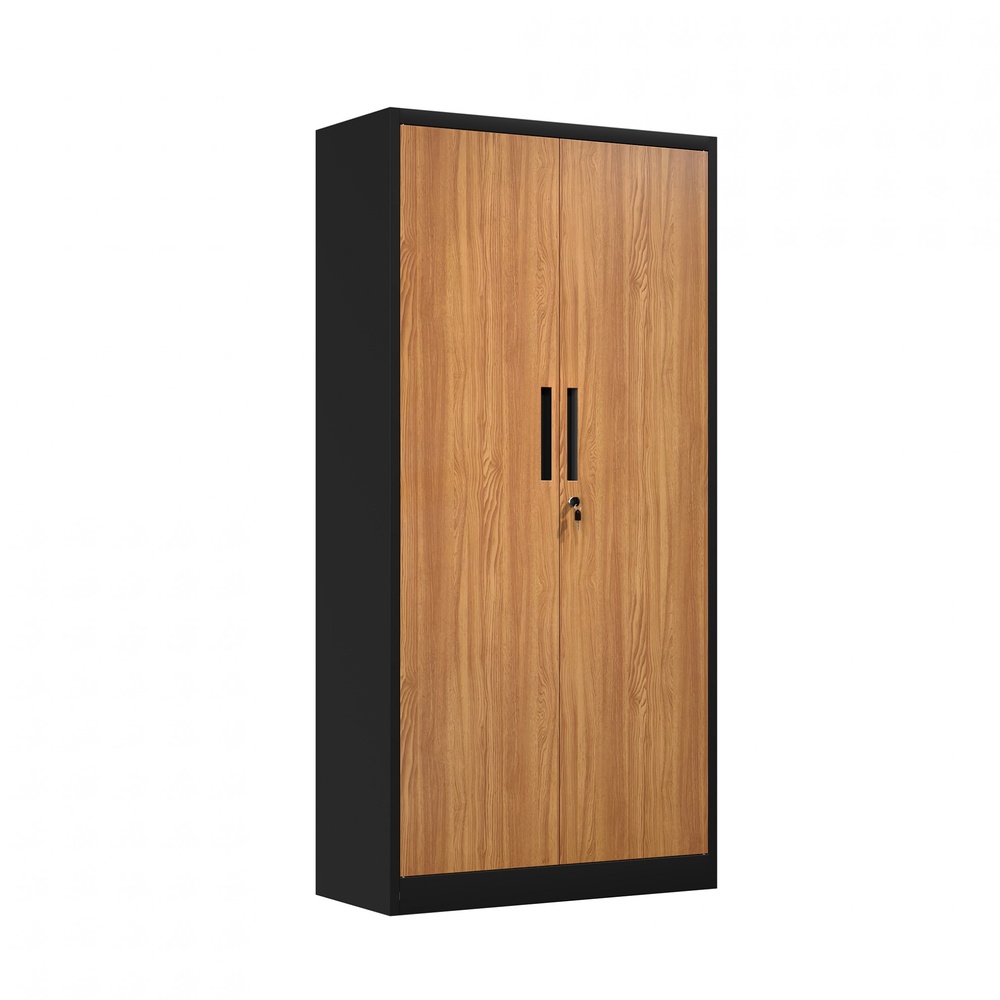 SMITH ตู้เหล็กเก็บเอกสาร บานทึบ รุ่น Archie-01ขนาด 40x90x185 ซม. สีไม้-ดำ