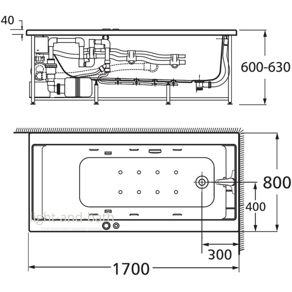 American Standard อ่างสปาระบบน้ำวน (แบบฝัง) ไม่รวมก๊อก รุ่น ทิซซิโอ-เอส 70021100-WT