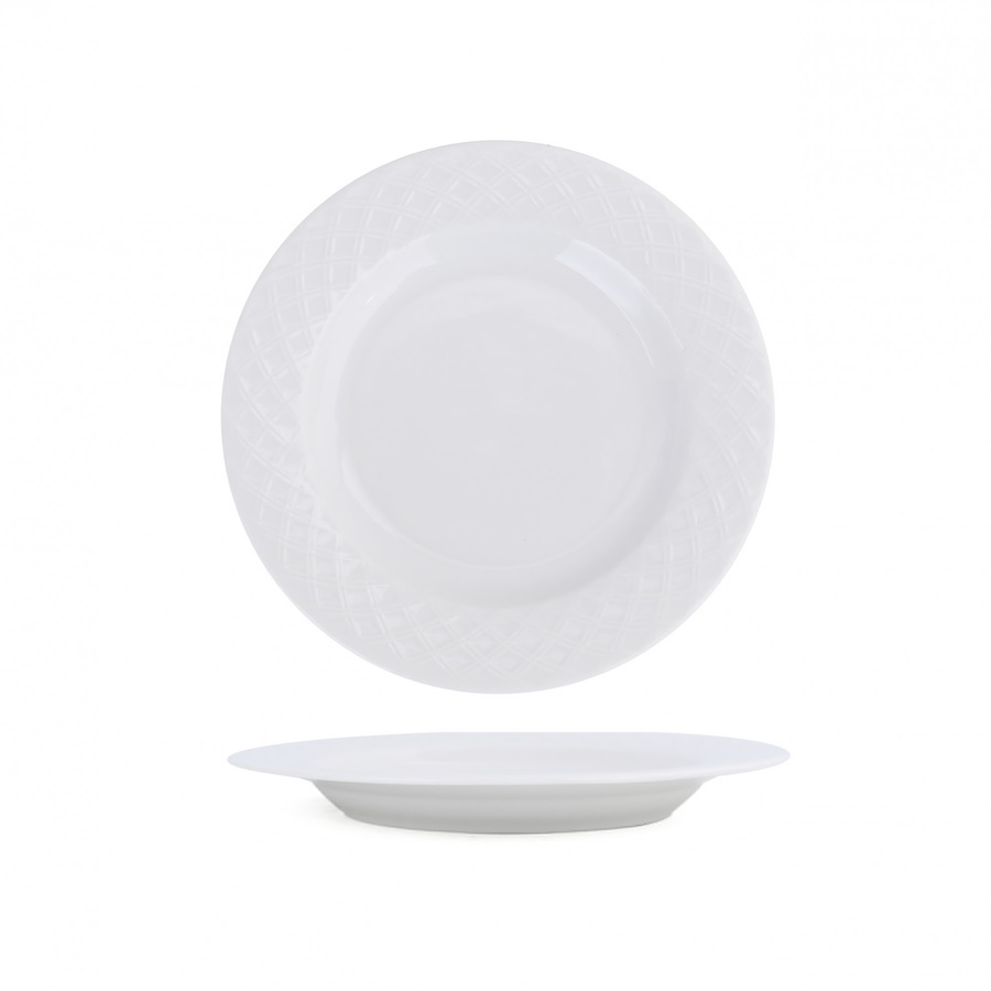 ADAMAS จานเซรามิค 8.5 นิ้ว FIONA-WH02 สีขาว