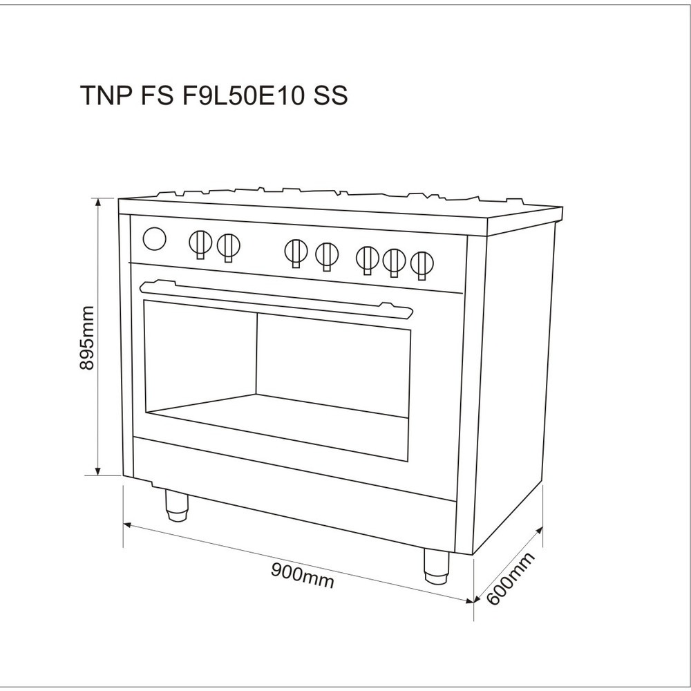 TECNOPLUS เตาตั้งพื้น TNP FS F9L50E10 SS สีโครเมี่ยม
