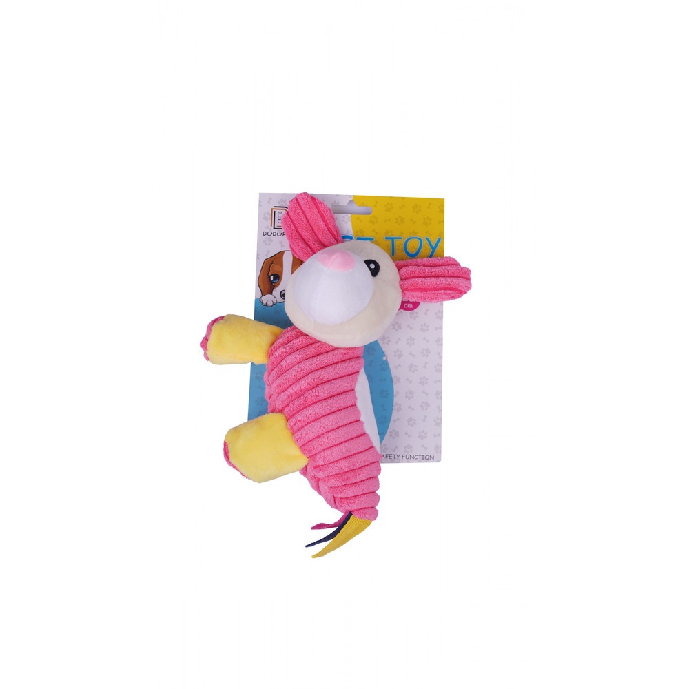 DUDUPETS ของเล่นสัตว์เลี้ยงตุ๊กตากระต่ายมีเสียง รุ่น MELLOW ขนาด 25 ซม. สีชมพู