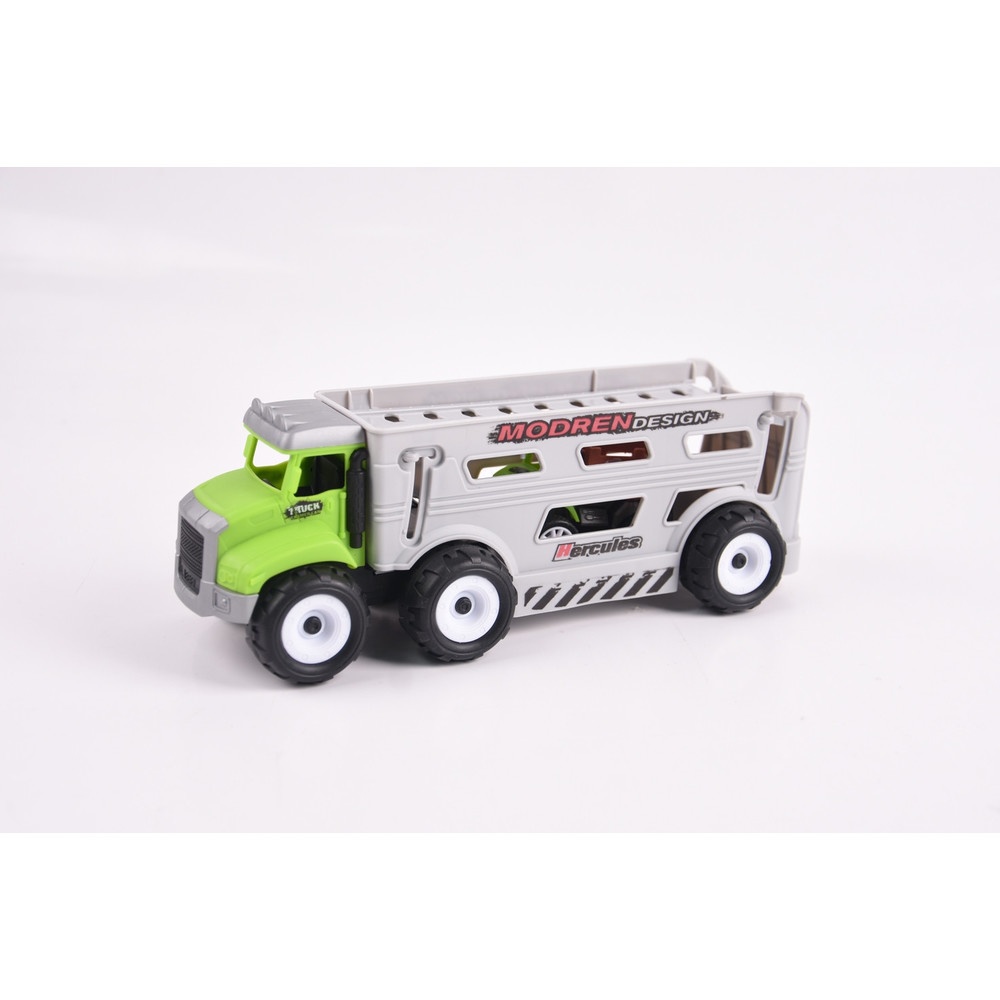 TOYS ของเล่นชุดรถบรรทุกขนรถเกษตร บรรจุ4คัน สีเขียว#9932-60A(29x9x37.5ซม.)