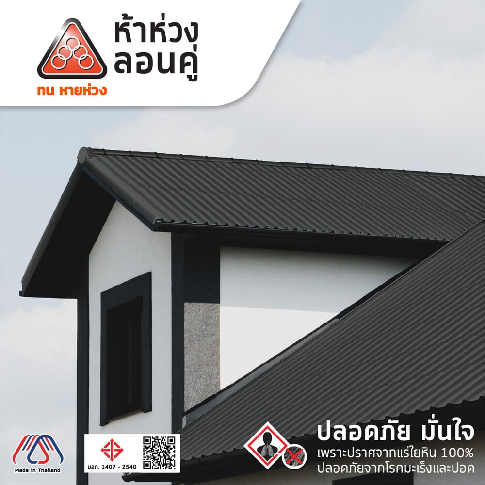ห้าห่วง ครอบปิดข้าง ลอนคู่ สีดาร์คเกรย์