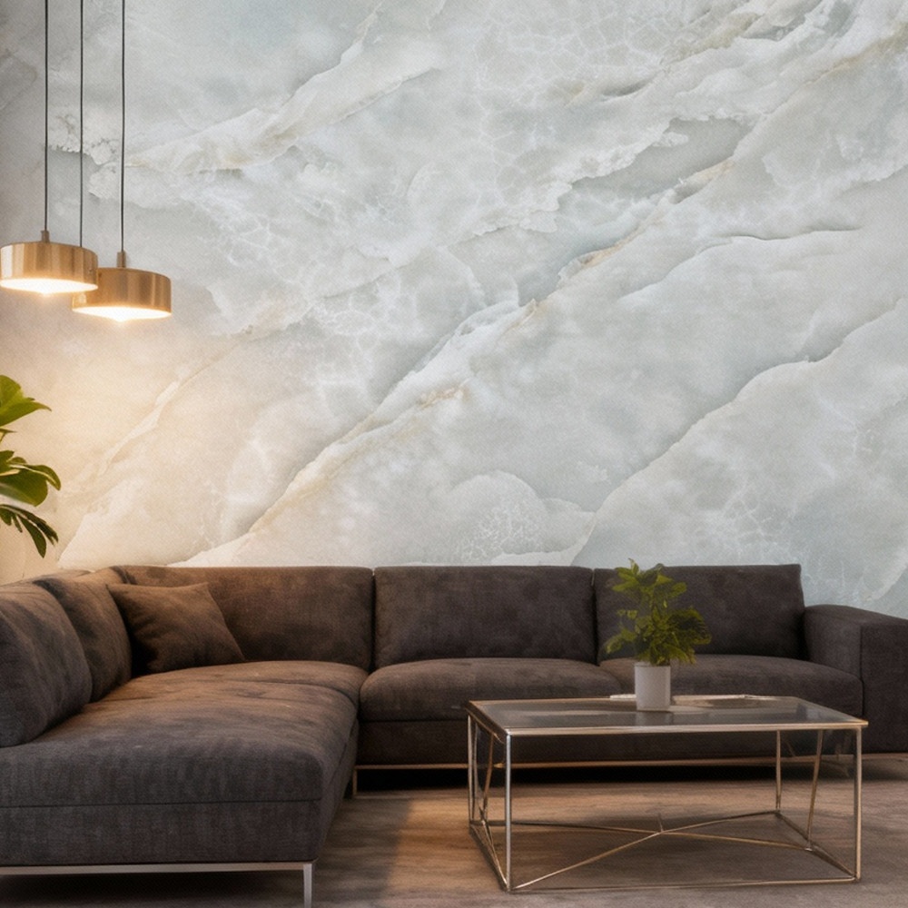 TAPIO วอลเปเปอร์แบบมีกาว ลายหินอ่อน รุ่น Marble-03 ขนาด 45x1000 ซม. สีเทาฟ้า