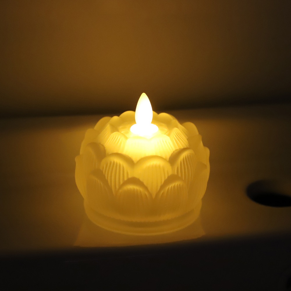 COZY เทียน LED ดอกบัวแก้ว แถมถ่าน AA รุ่น DFZT-L705-WH ขนาด 8.7x8.7x8 cm. สีขาว