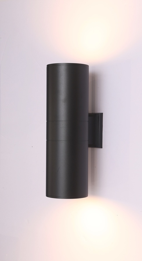 EILON โคมไฟติดผนังโมเดิร์น ทรงกระบอกกลม 2*E27 ขนาด 14.5*14.5*36 cm IP65 MVW002W-L360(B) สีดำ