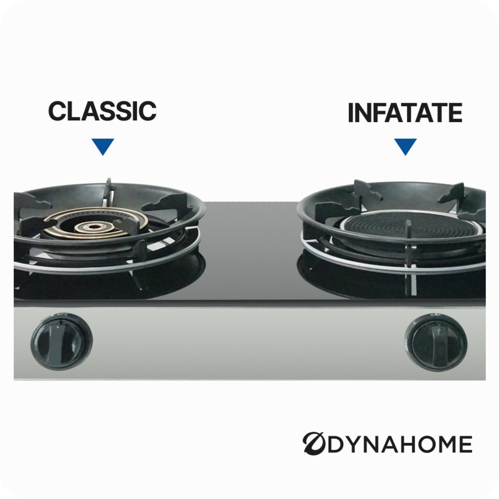 DYNAHOME เตาแก๊สตั้งโต๊ะหน้ากระจก 2 หัวเตา DF-7238-IF