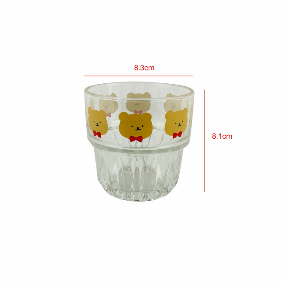 AILO ชุดแก้วน้ำใสลายหมี 260มล. (2ใบ/แพ็ค) RENNY01