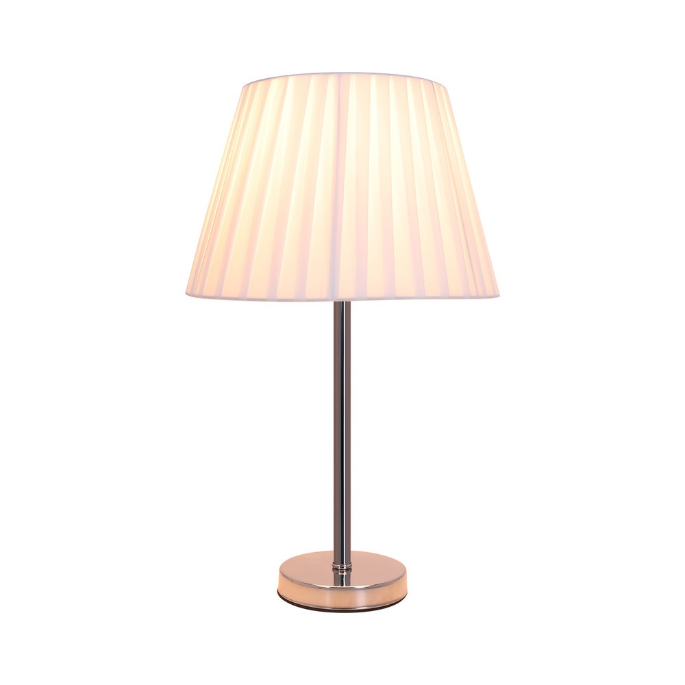 EILON โคมไฟตั้งโต๊ะ ขั้ว E27 ขนาด 25x25x 48cm รุ่น Y001 สีขาว-โครเมียม