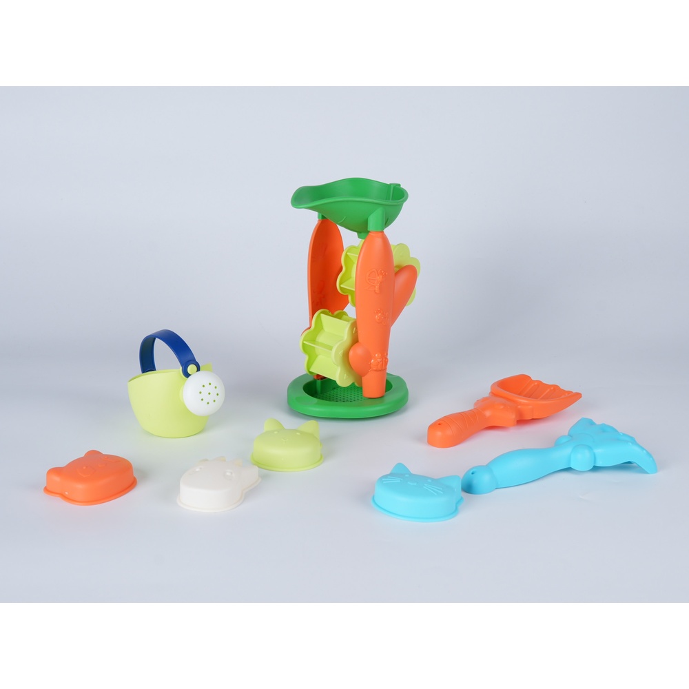 TOYS ของเล่นชุดถังกังหันชายหาดและอุปกรณ์ 8 ชิ้น รุ่น HG-1218 ขนาด 22x17x15 ซม. คละสี