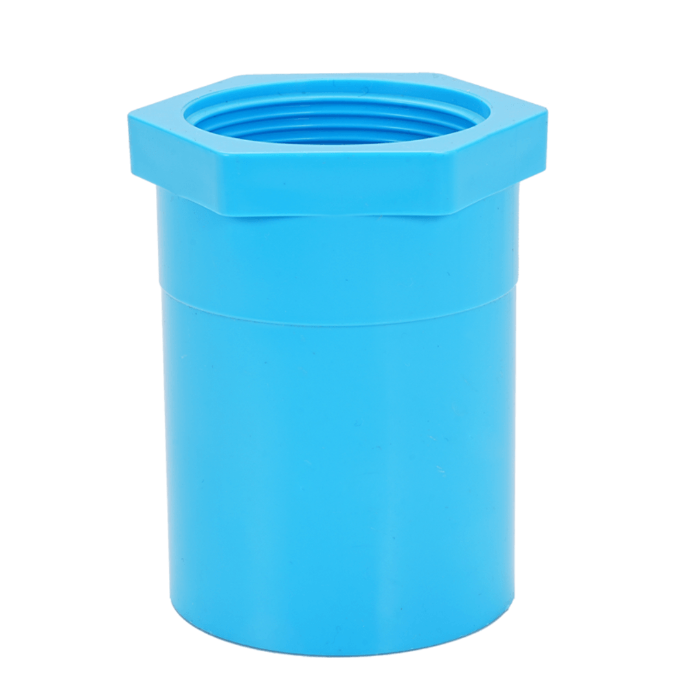 VAVO ข้อต่อตรงเกลียวใน หนา 2"(55) สีฟ้า