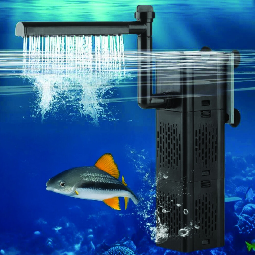 BOYU ปั๊มน้ำพร้อมกรองตู้ปลา รุ่นXFP-1500F ขนาด15W Qmax1500L/H สีดำน้ำเงิน