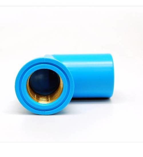 VAVO ข้องอ 90 เกลียวใน ทองเหลือง หนา 1/2"(18) สีฟ้า