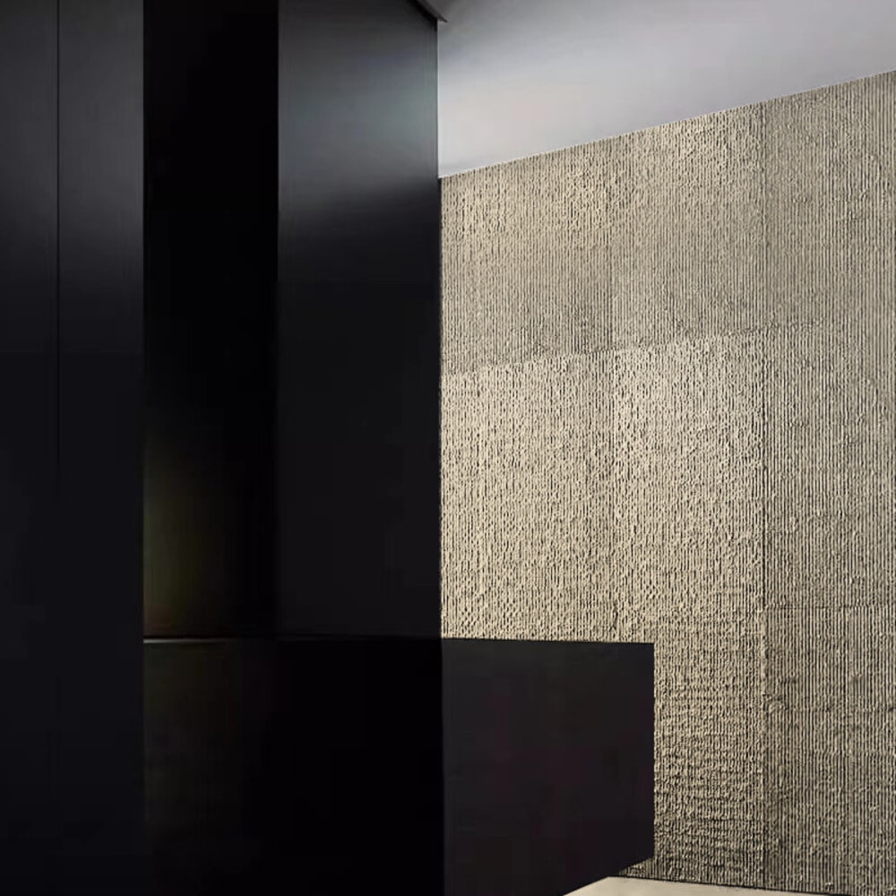 GREATWOOD บอร์ด PU หินเทียมลาย Orographic Stone ขนาด 60x120CMสี Light Yellow