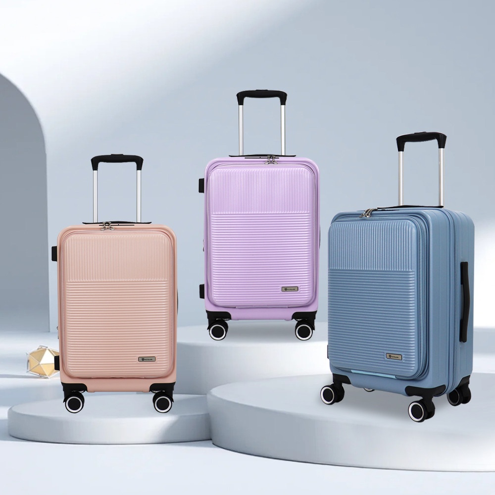 WETZLARS กระเป๋าเดินทาง ขนาด 20 นิ้ว พร้อมช่องใส่ของด้านหน้า รุ่น Spring-05 ขนาด 21x33x50 ซม. สีน้ำเงินอิบิซา