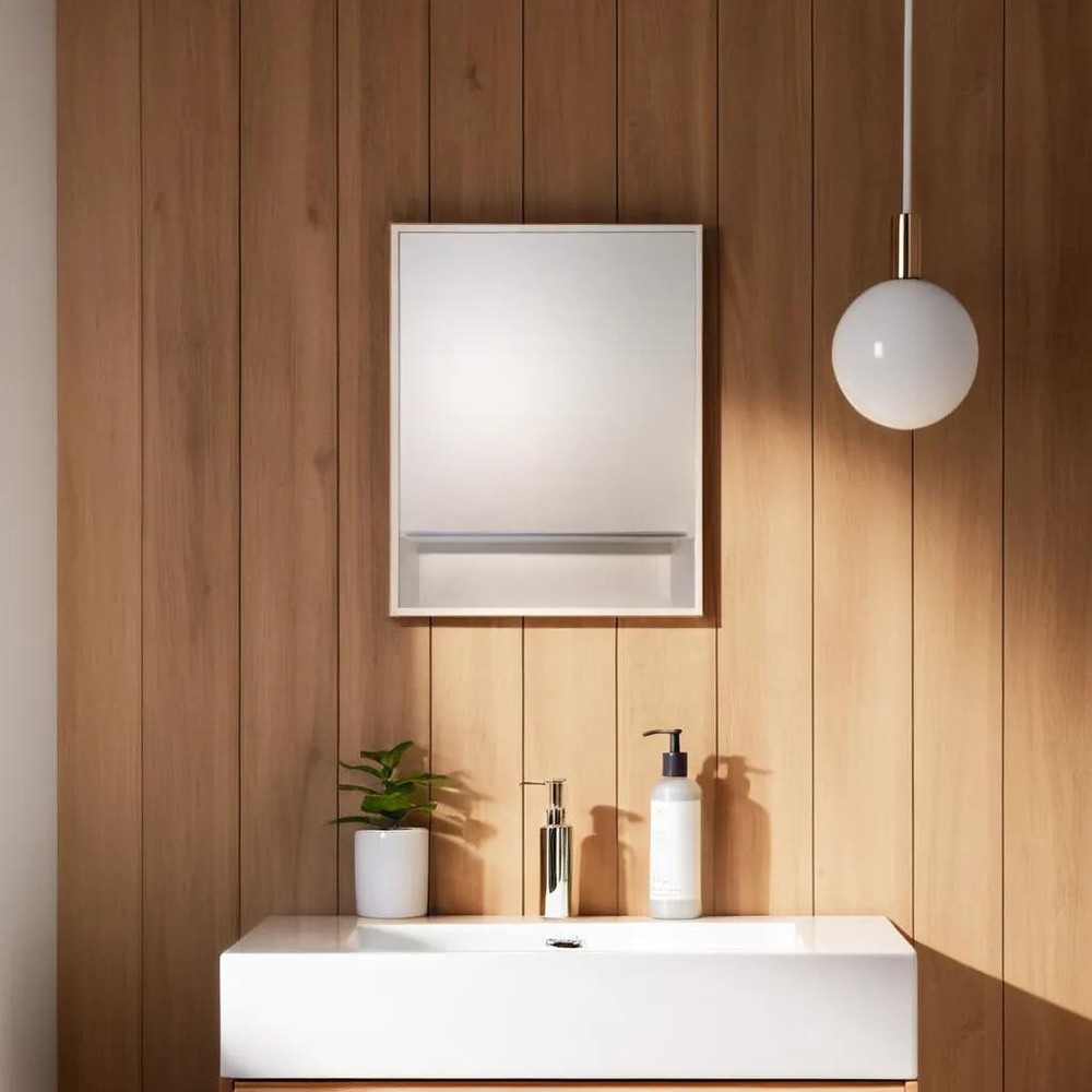 Verno ตู้กระจกแขวนผนัง รุ่น เนปป้า BC055070-LH001 ขนาด 55x70x13 ซม. สีขาว
