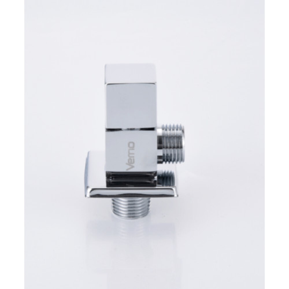 Verno สต๊อปวาล์วทองเหลือง 1 ทาง รุ่น PQS-C3SJ ขนาด 7.3x4.1x2.8 ซม. สีเงิน