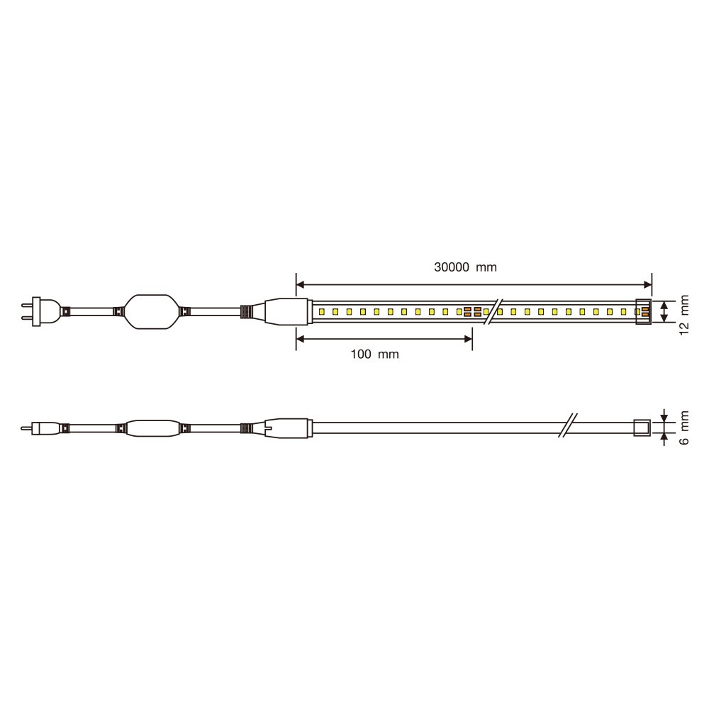 EILON ชุดไฟแอลอีดีเส้นริบบิ้น 2835/120LED 6*12mm 255W 220V Warmwhite รุ่น TP-STL220V-WW30M ยาว 30M