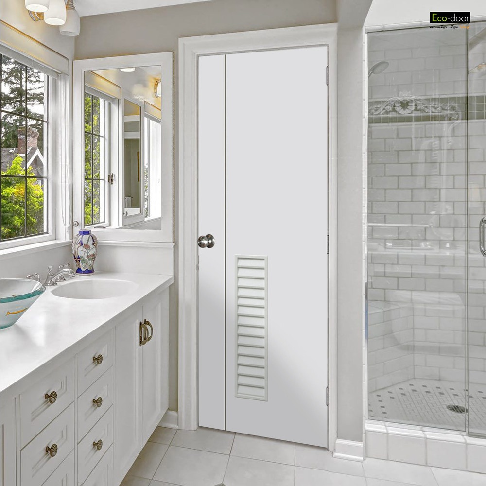 ECO-DOOR ประตูภายใน uPVC เอ็กซ์ทรูชั่น รุ่น XG3 ขนาด 70x200 ซม. สีขาว (เจาะลูกบิด)
