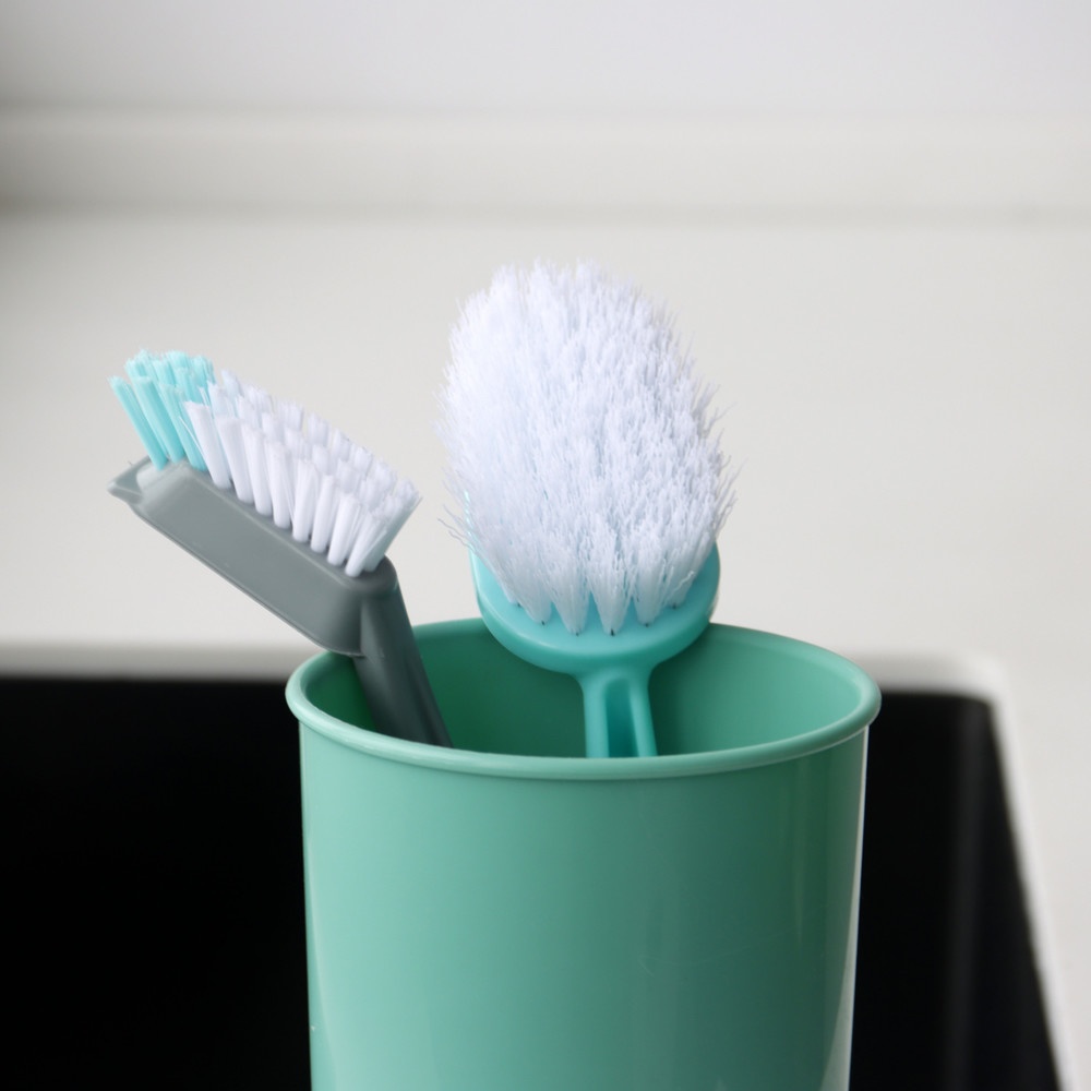 ICLEAN แปรงขัดอเนกประสงค์ด้ามสั้น รุ่น GTG56938 ขนาด 3.5x5.5x26 ซม. สีเขียว-เทา