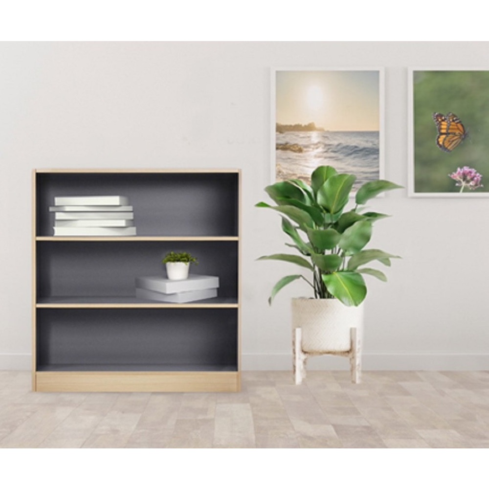 DELICATO ชั้นอเนกประสงค์ 3 ช่ั้อง ขนาด 80x29x106 ซม. สีบีช/เทา