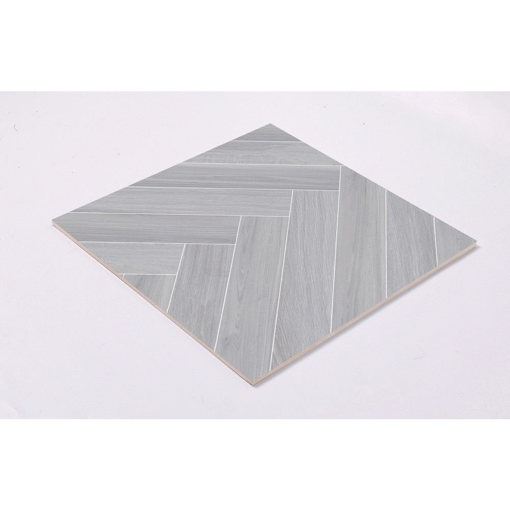 Marbella กระเบื้องพอร์ซเลน 60x60 ซม. รุ่น แฮริ่งโบน วูด เทา TSJCM304274-2306-B Gloss (4P)