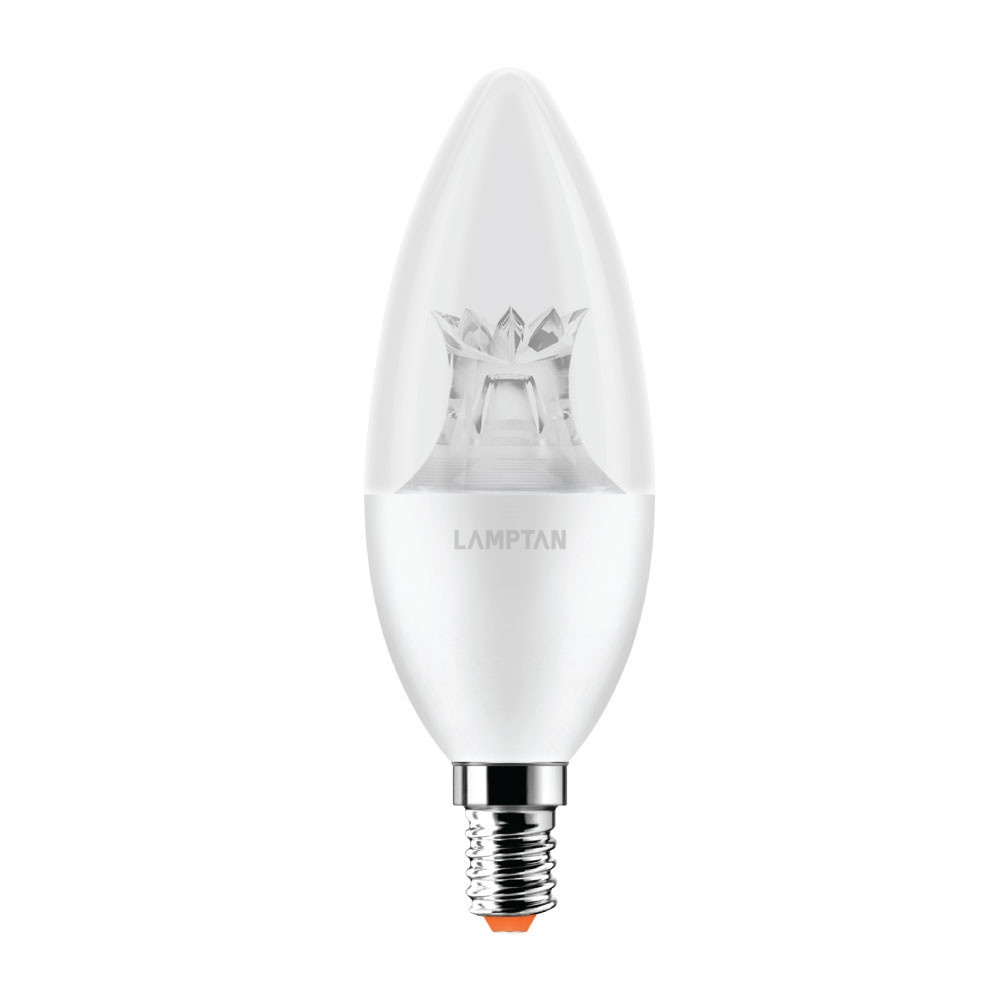 LAMPTAN หลอดไฟ ทรงจำปา LED 4W แสงวอร์มไวท์ รุ่นเบลซ E14