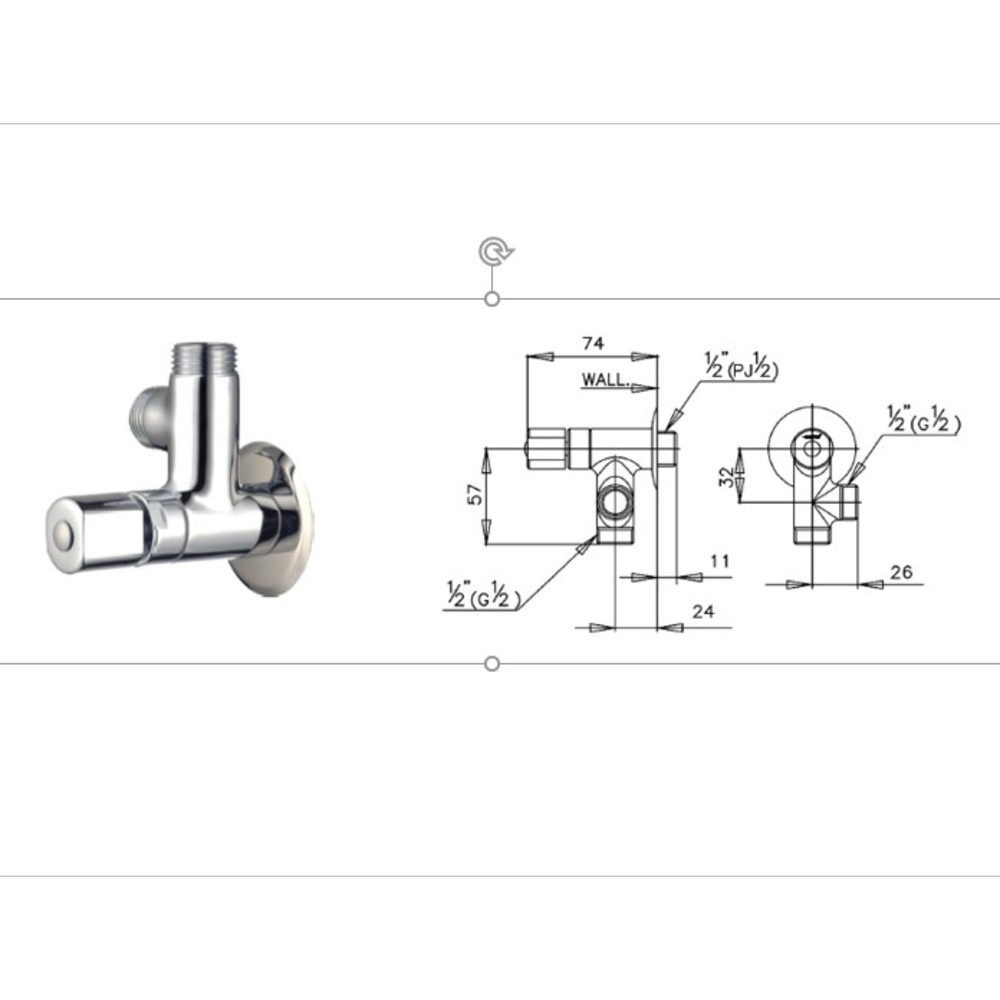 Cotto วาล์วเปิด-ปิดน้ำ รุ่น CT128(HM) ขนาด