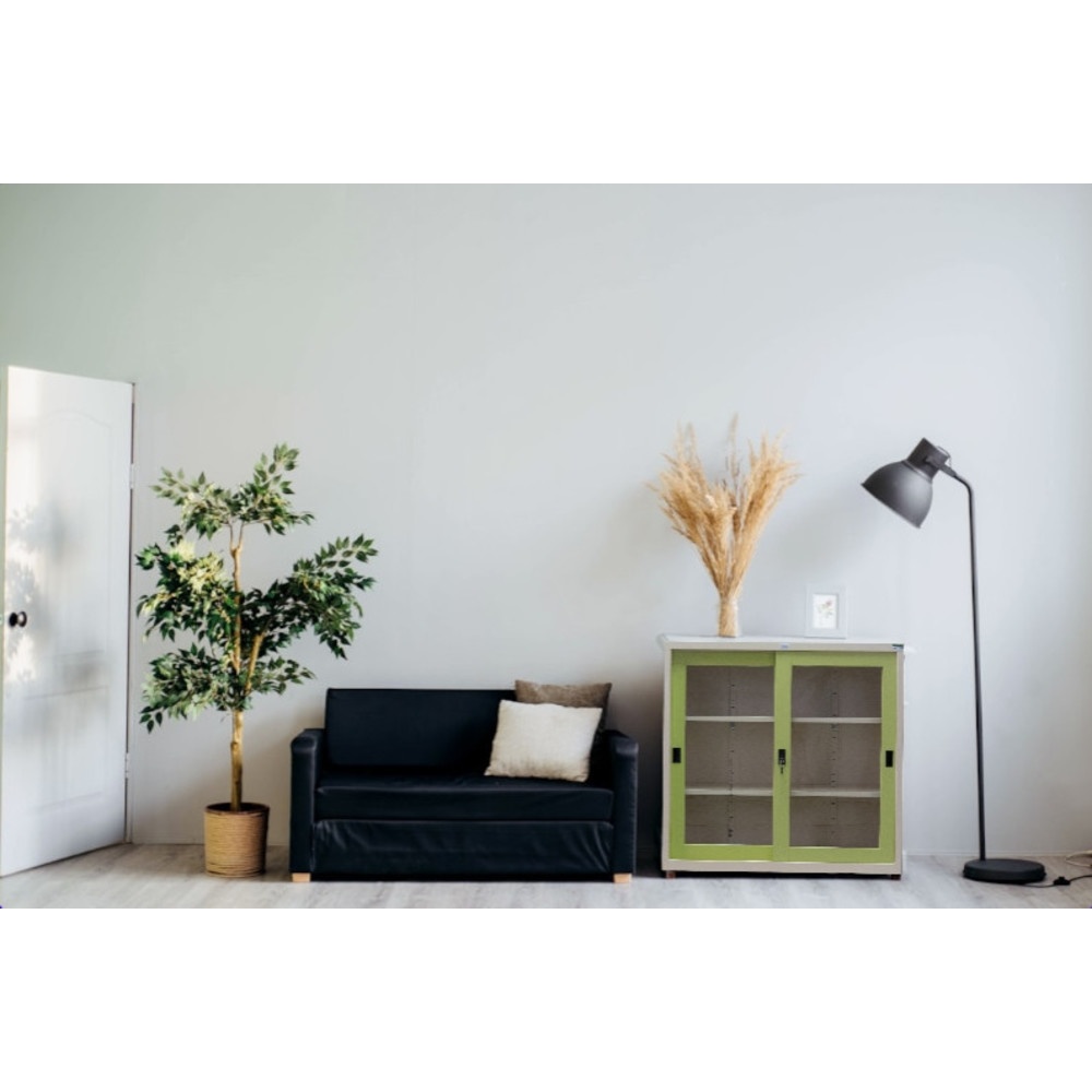 ATMOS ตู้เหล็กเก็บเอกสาร บานกระจก 2 ชั้น 91.4x40.6x87.8 ซม. สีเขียว
