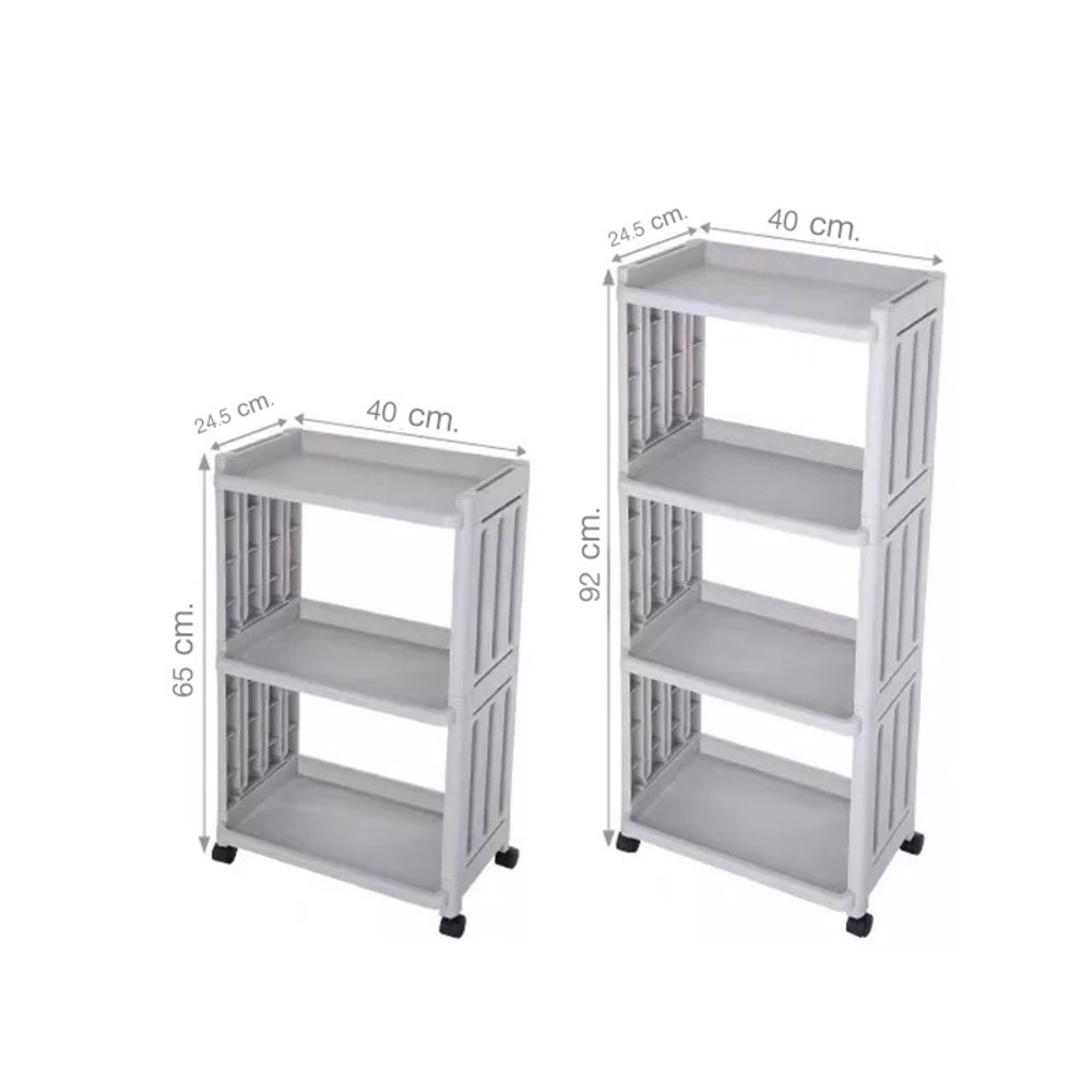 GOME ชั้นวางอเนกประสงค์ 3ชั้น BANO HXG0002 ขนาด 40x24.5x65 ซม. สีเทา