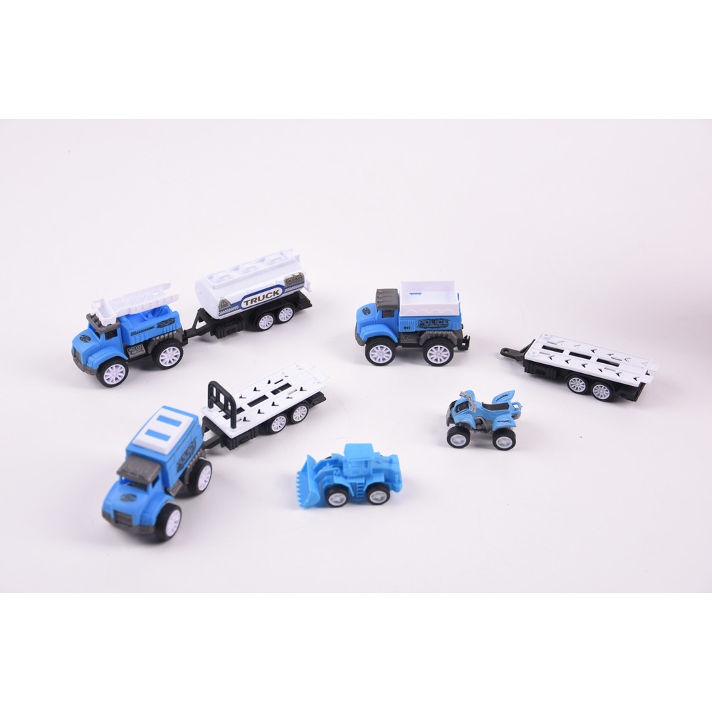 TOYS ของเล่นชุดรถพ่วงตำรวจ บรรจุ3คัน สีฟ้า#99842-60(22x4.5x20.5ซม.)