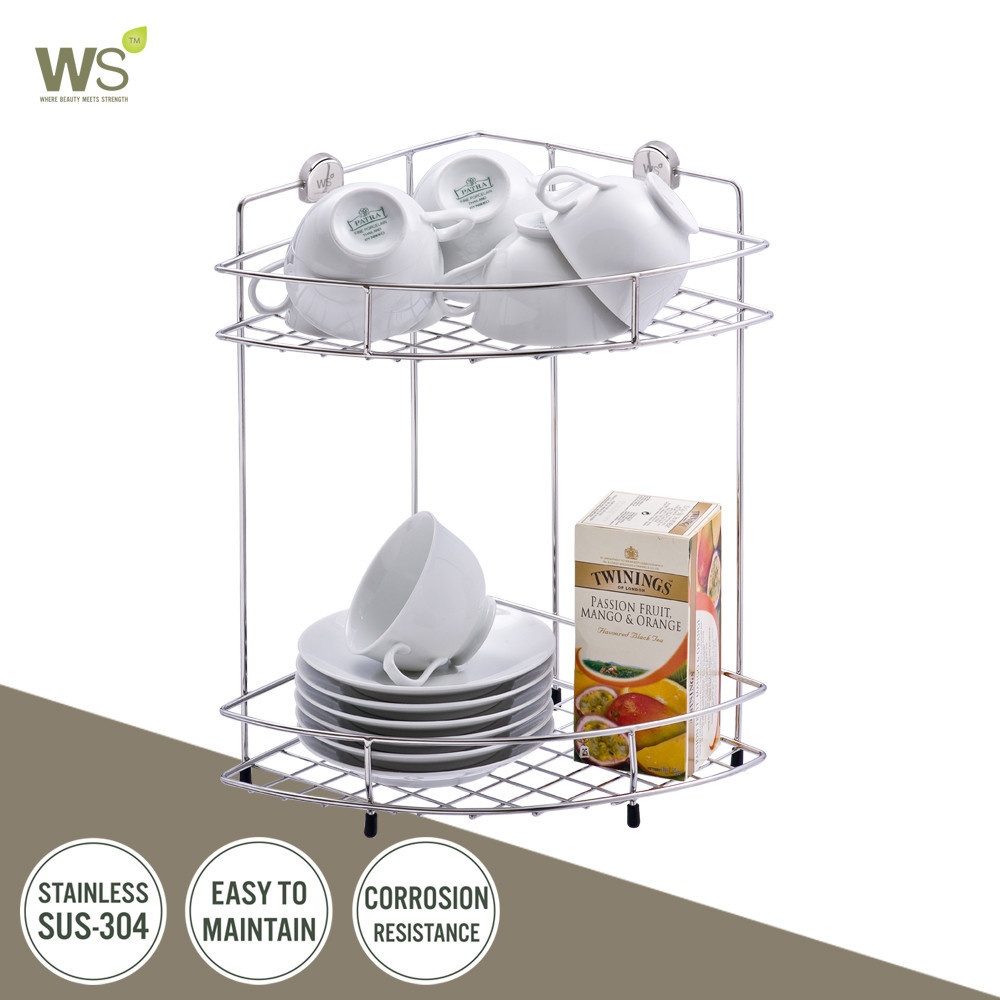 ชั้นวางของเข้ามุม 2 ชั้น WR-5202 สแตนเลส