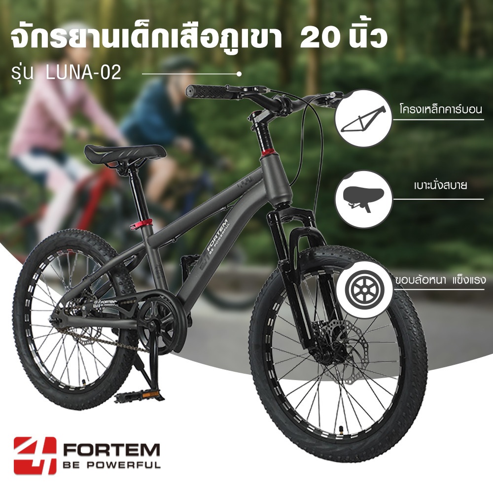 FORTEM จักรยานเด็กเสือภูเขา รุ่น Luna-02 ขนาด 20 นิ้ว สีเทา