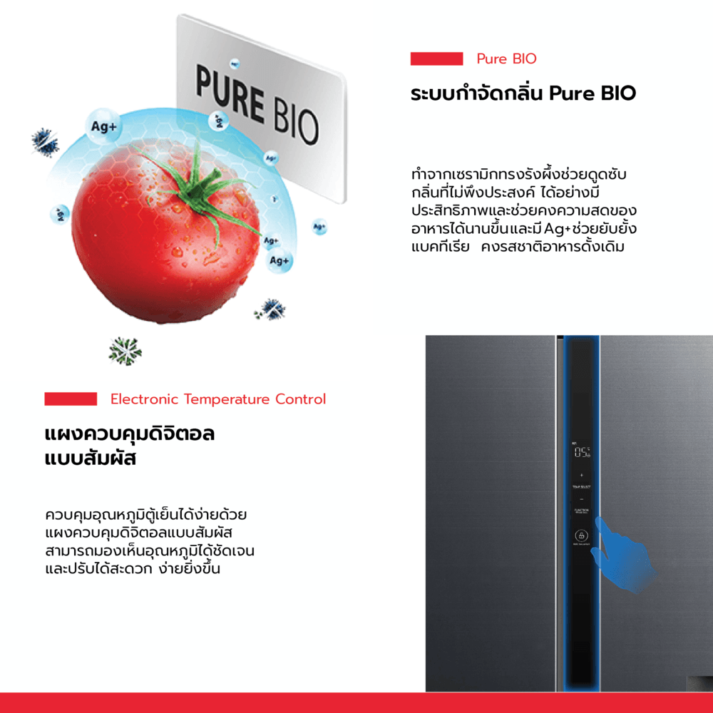 TOSHIBA ตู้เย็นSBS 20.6 คิว รุ่น GR-RS780WI-PMT(06) สีเทา