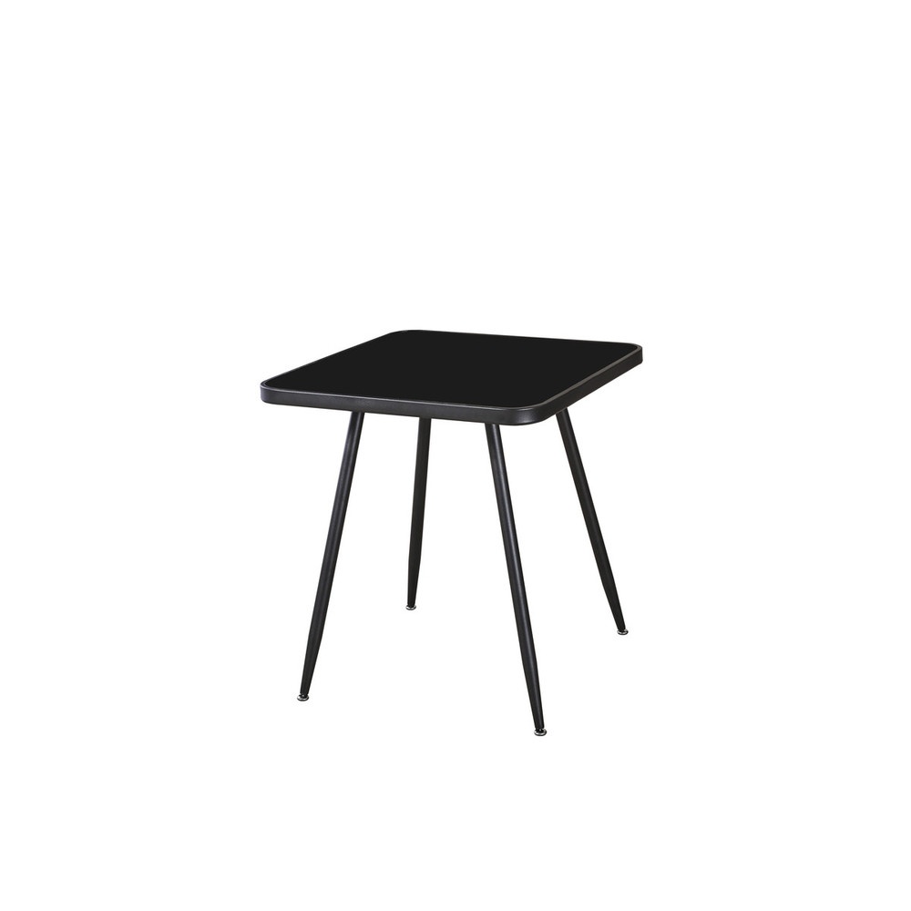 DELICATO โต๊ะอาหารท็อปกระจกนิรภัยทรงสี่เหลี่ยม รุ่น TB-Q70BR ขนาด 70x70x74 ซม. สีดำ (1/2)